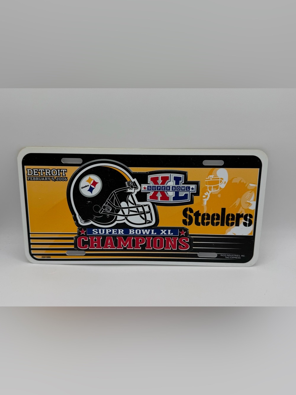 Pittsburgh Steelers Super Bowl XL Champions Plastic Booster License Plate